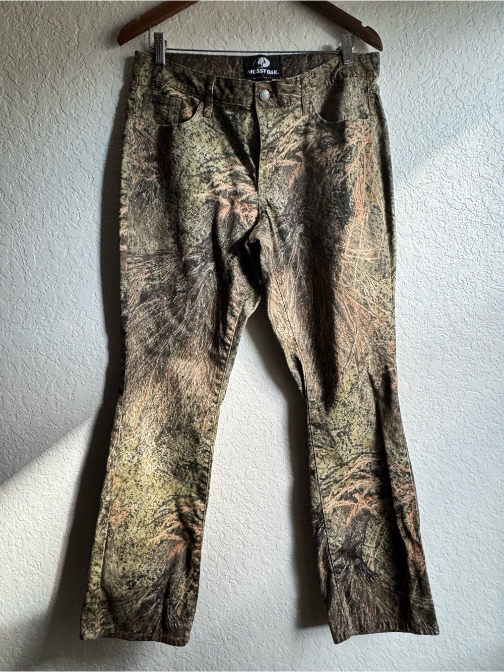 Mossy Oak Camo Jeans Womens Size 12 Stretch Denim Pants Gorpcore Woodland Brush